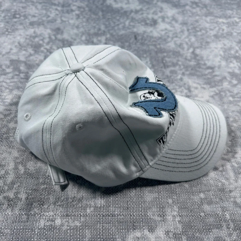 True Religion Buddha Horseshoe Cap Mens OS White Denim Patch Contrast Stitch